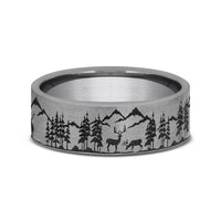 The Stag Men's Wedding Band in Grey Tantalum - 7mm Width by Tantalum