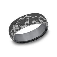 The Stag Men's Wedding Band in Tantalum - 8mm Width by Tantalum