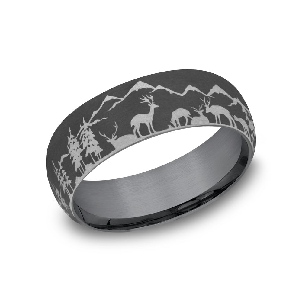 The Stag Men's Wedding Band in Tantalum - 8mm Width by Tantalum