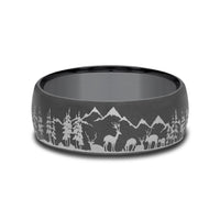 The Stag Men's Wedding Band in Tantalum - 8mm Width by Tantalum