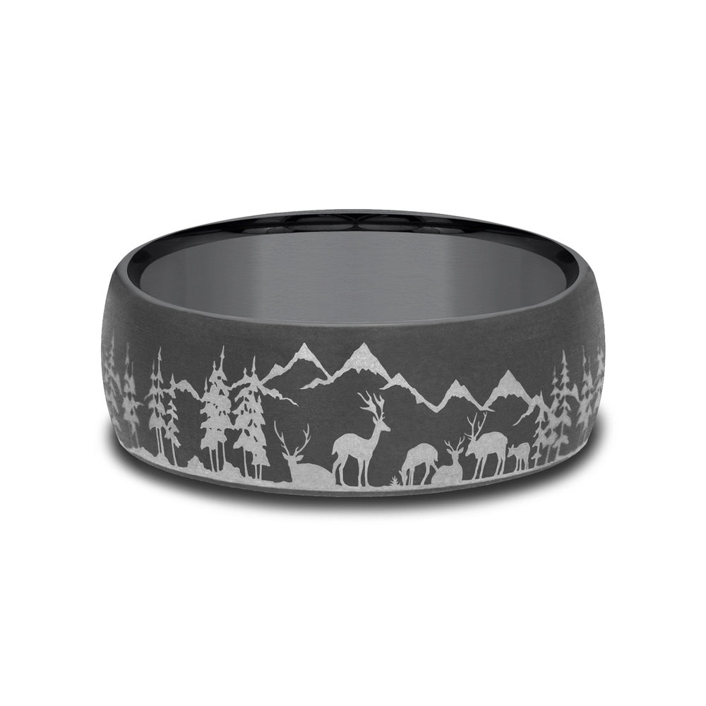 The Stag Men's Wedding Band in Tantalum - 8mm Width by Tantalum
