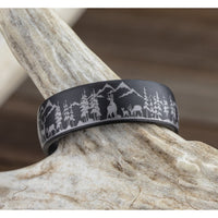 The Stag Men's Wedding Band in Tantalum - 8mm Width by Tantalum