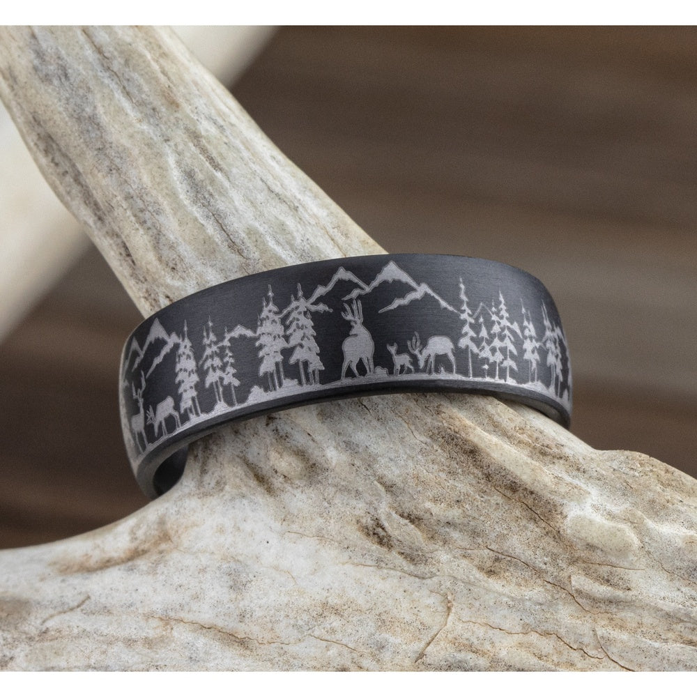 The Stag Men's Wedding Band in Tantalum - 8mm Width by Tantalum
