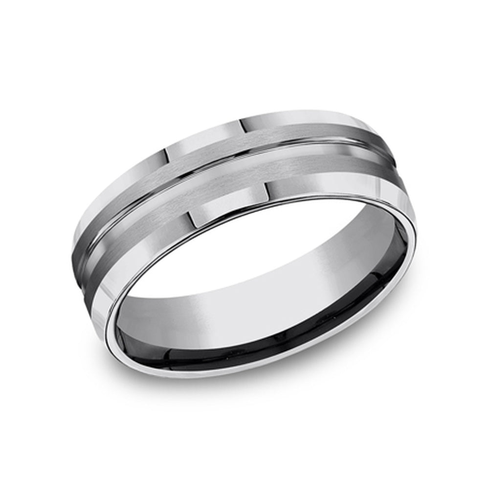 The Stealth Men's Wedding Band in Tungsten - 7mm Width by Forge
