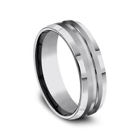 The Stealth Men's Wedding Band in Tungsten - 7mm Width by Forge