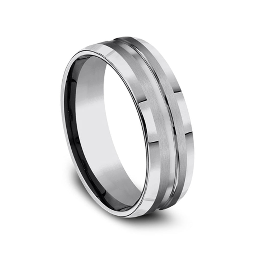 The Stealth Men's Wedding Band in Tungsten - 7mm Width by Forge