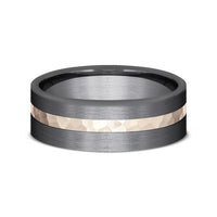 The Stryker Men's Wedding Band in Tantalum and 14K Rose Gold - 7mm by Ammara Stone