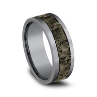The Stud Men's Wedding Band in Grey Tantalum and Bronze - 8mm Width by Tantalum