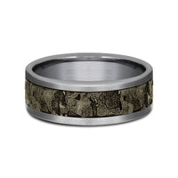The Stud Men's Wedding Band in Grey Tantalum and Bronze - 8mm Width by Tantalum
