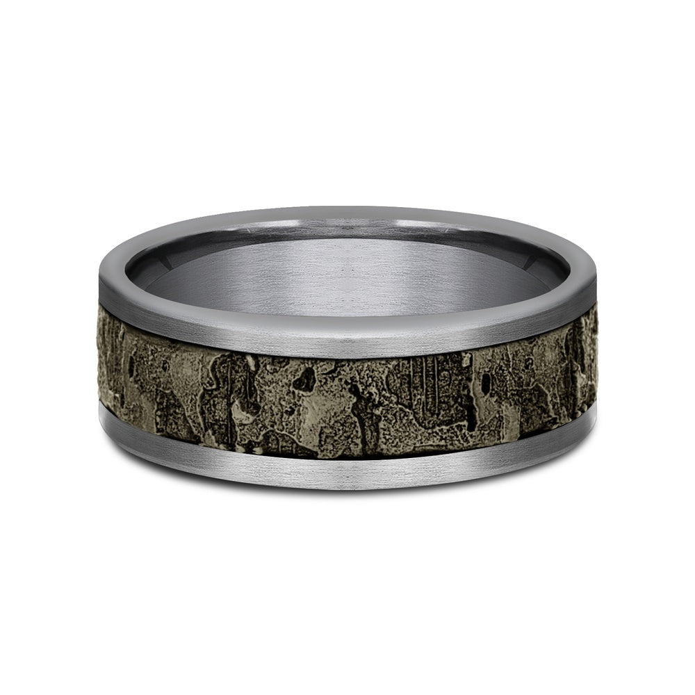 The Stud Men's Wedding Band in Grey Tantalum and Bronze - 8mm Width by Tantalum