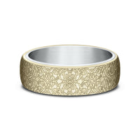 The Sultan Men's Wedding Band in 14K White and Yellow Gold - 6.5mm Width by Benchmark