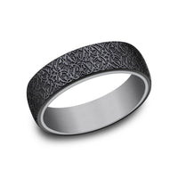 The Sultan Men's Wedding Band in Grey Tantalum and Black Titanium - 6.5mm Width by Tantalum