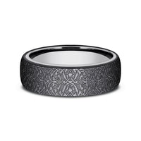 The Sultan Men's Wedding Band in Grey Tantalum and Black Titanium - 6.5mm Width by Tantalum