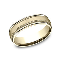 The Summit Men's Wedding Band in 14K Yellow Gold - 6.5mm by Benchmark