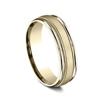 The Summit Men's Wedding Band in 14K Yellow Gold - 6.5mm by Benchmark
