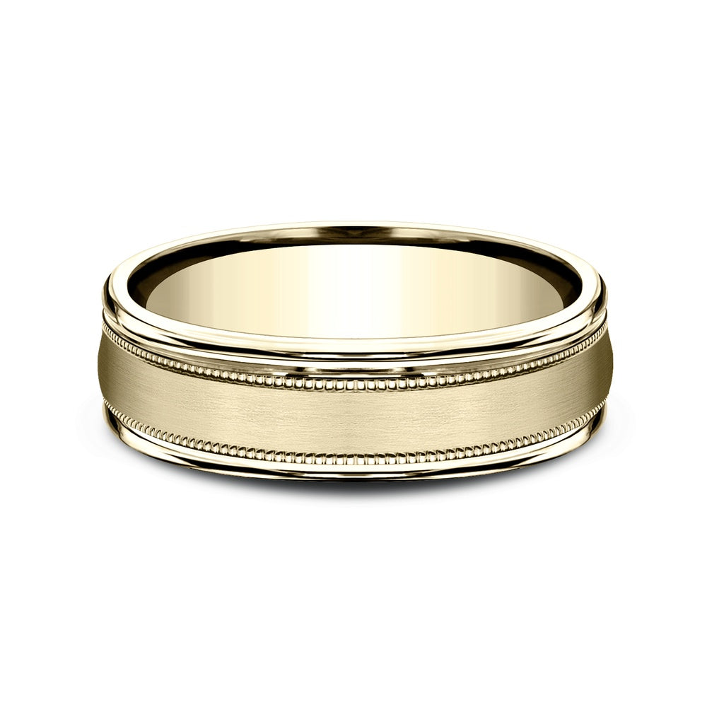 The Summit Men's Wedding Band in 14K Yellow Gold - 6.5mm by Benchmark