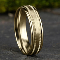 The Summit Men's Wedding Band in 14K Yellow Gold - 6.5mm by Benchmark