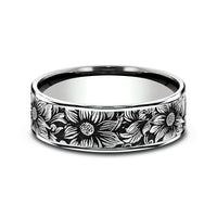 The Sunflower Men's Wedding Band in 14K White Gold - 7.5mm Width by Brook and Branch