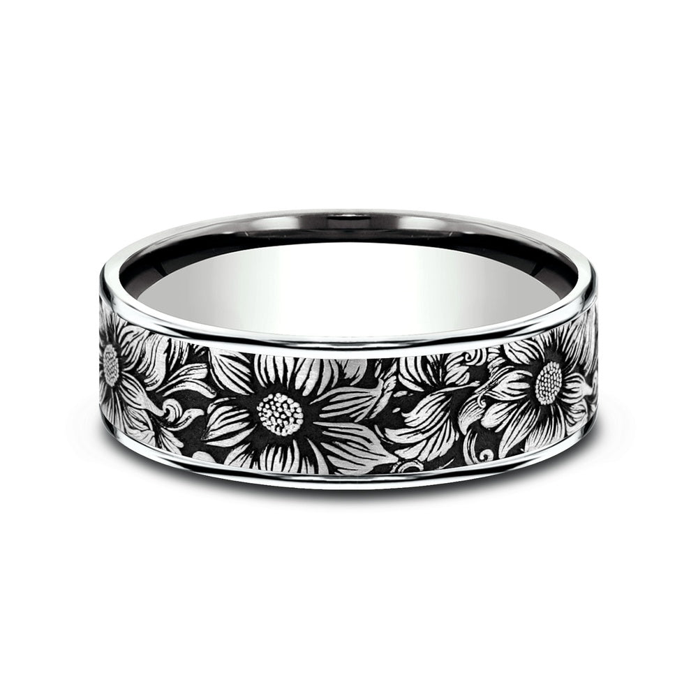 The Sunflower Men's Wedding Band in 14K White Gold - 7.5mm Width by Brook and Branch