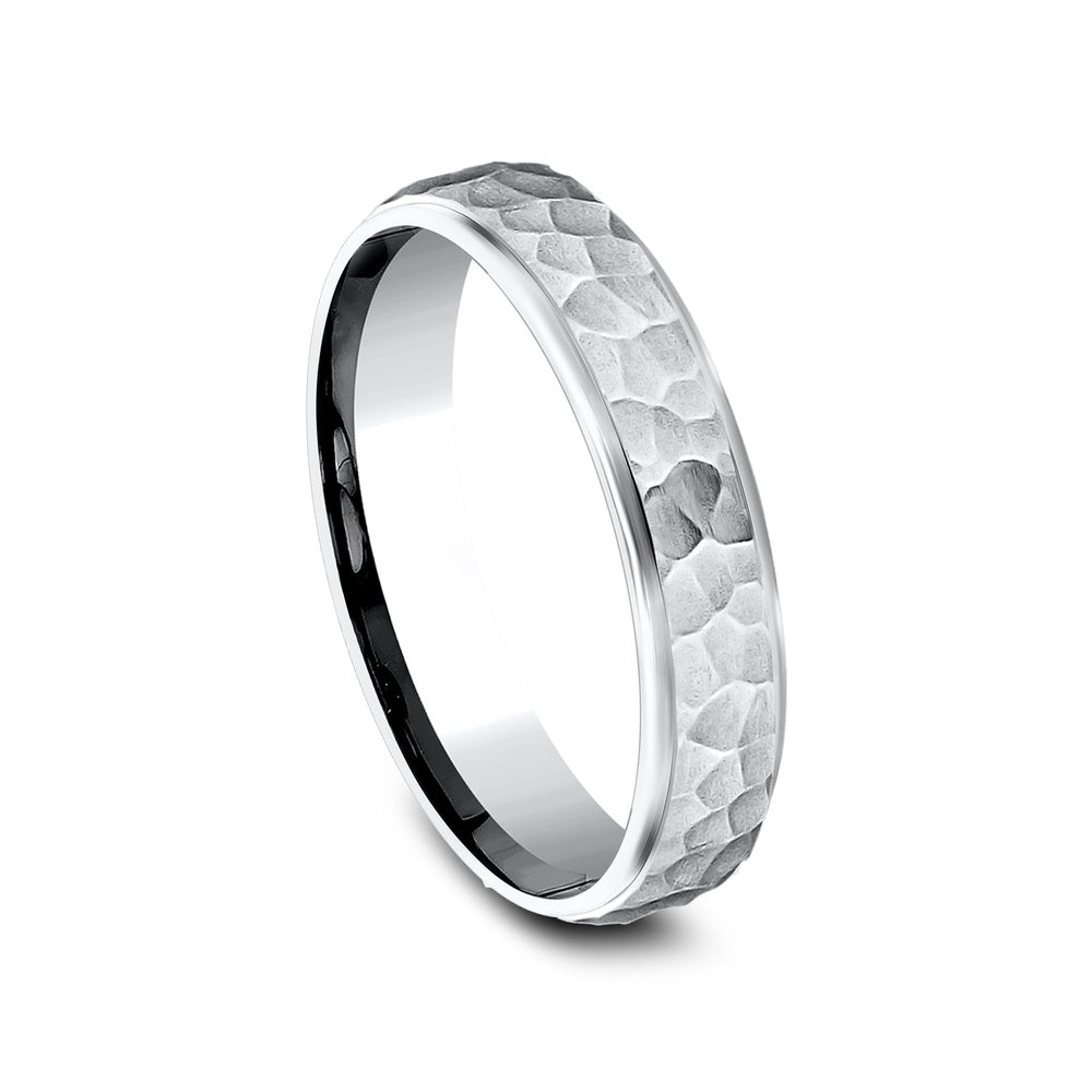 The Swanson Men's Wedding Band in 14K White Gold - 4mm Width by Benchmark