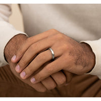 The Swanson Men's Wedding Band in 14K White Gold - 4mm Width by Benchmark