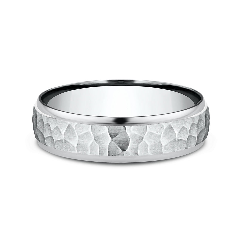 The Swanson Men's Wedding Band in 14K White Gold - 6mm Width by Benchmark
