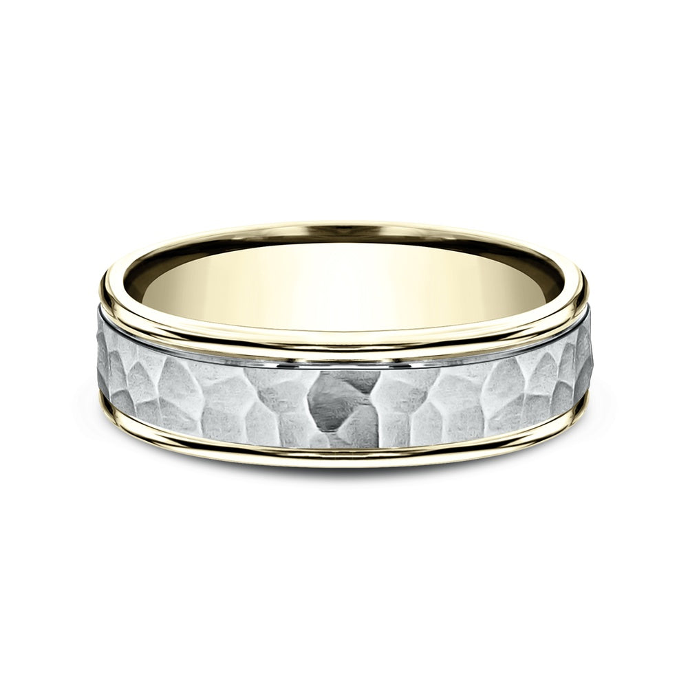 The Swanson Men's Wedding Band in 14K Yellow and White Gold - 6mm Width by Benchmark