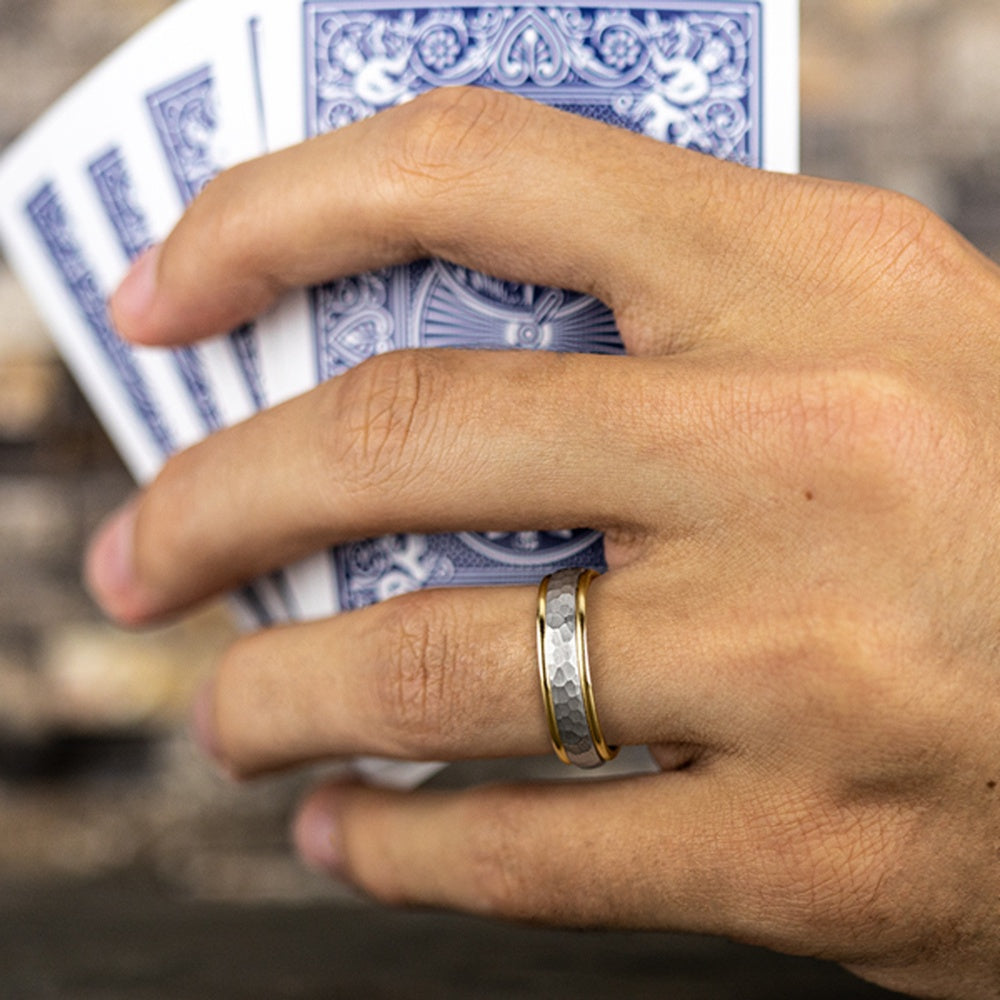 The Swanson Men's Wedding Band in 14K Yellow and White Gold - 6mm Width by Benchmark