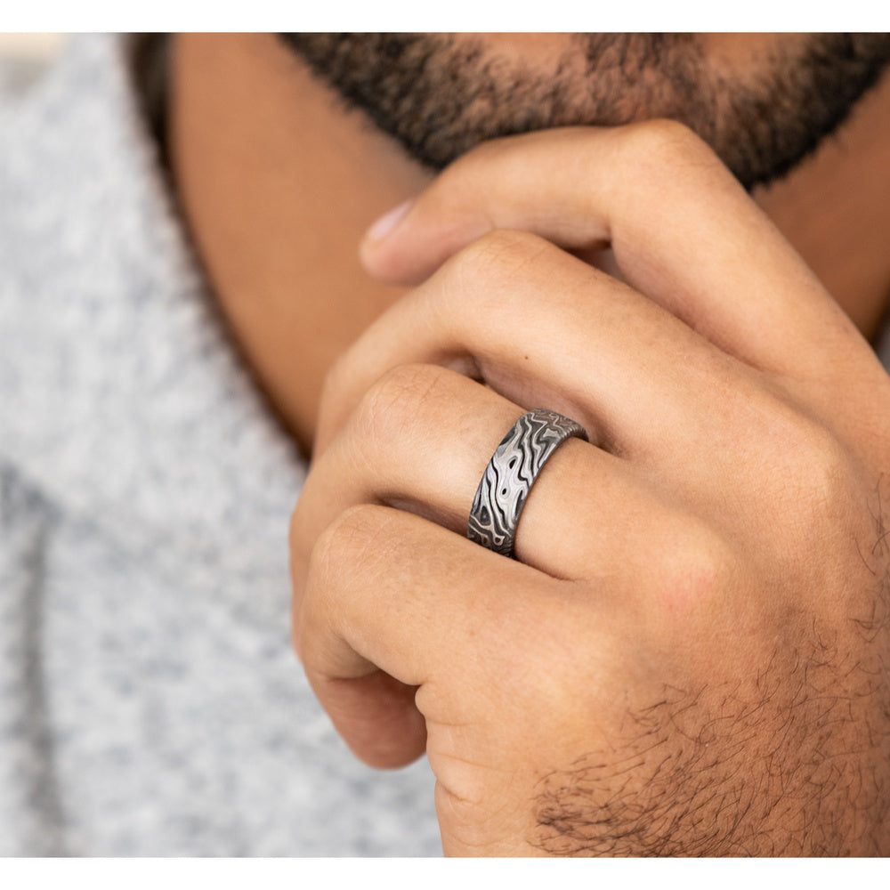 The Switch Men's Wedding Band in Grey Tantalum - 7.5mm Width by Tantalum