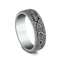 The Sword Men's Wedding Band in 14K White Gold and Grey Tantalum - 6.5mm Width by Ammara Stone