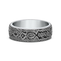 The Sword Men's Wedding Band in 14K White Gold and Grey Tantalum - 6.5mm Width by Ammara Stone