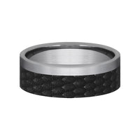 The Talon Men's Wedding Band in Grey Tantalum and Black Titanium - 7mm Width by Tantalum