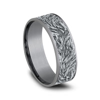 The Tamlin Men's Wedding Band in Grey Tantalum and 14K White - 7.5mm Width by Ammara Stone