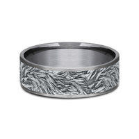 The Tamlin Men's Wedding Band in Grey Tantalum and 14K White - 7.5mm Width by Ammara Stone