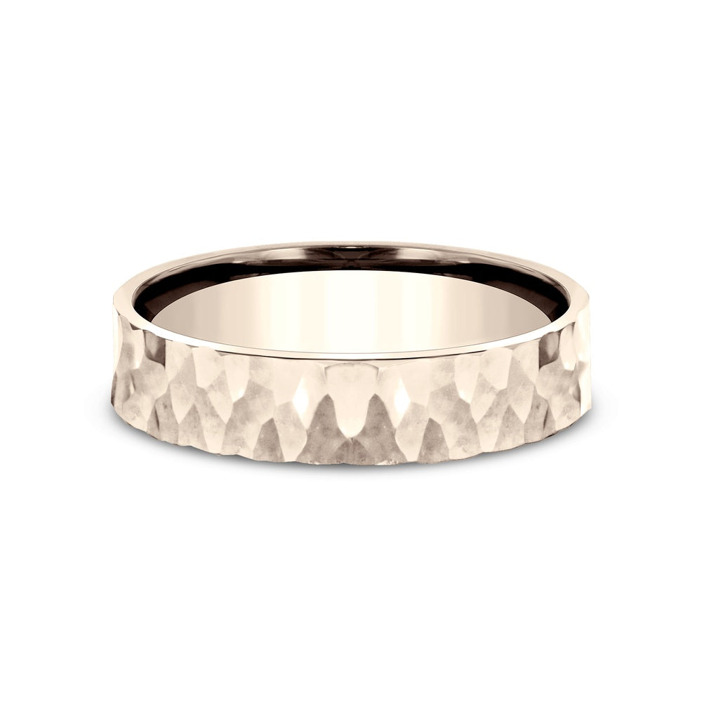 The Taylor Men's Wedding Band in 14K Rose Gold - 5mm Width by Benchmark