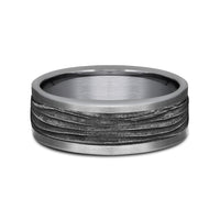 The Teak Men's Wedding Band in Grey Tantalum and Black Titanium - 8mm Width by Tantalum