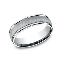 The Templar Men's Wedding Band in 14K White Gold - 6.5mm Width by Benchmark
