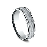 The Templar Men's Wedding Band in 14K White Gold - 6.5mm Width by Benchmark