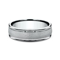 The Templar Men's Wedding Band in 14K White Gold - 6.5mm Width by Benchmark