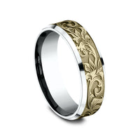 The Throne Men's Wedding Band in 14K White and Yellow Gold - 7mm Width by Benchmark