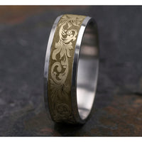 The Throne Men's Wedding Band in 14K White and Yellow Gold - 7mm Width by Benchmark