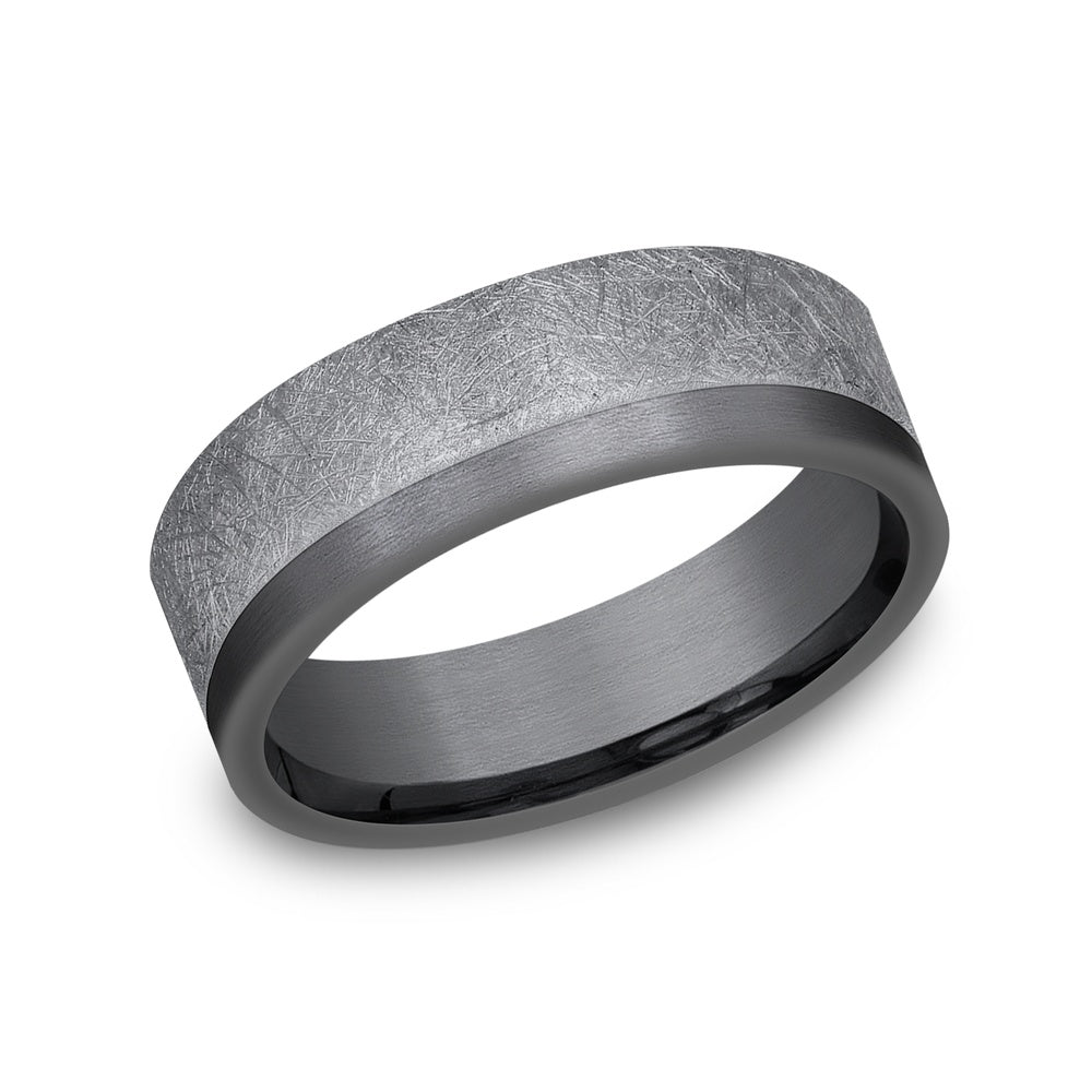 The Tide Men's Wedding Band in Grey and Tantalum - 7mm Width by Tantalum