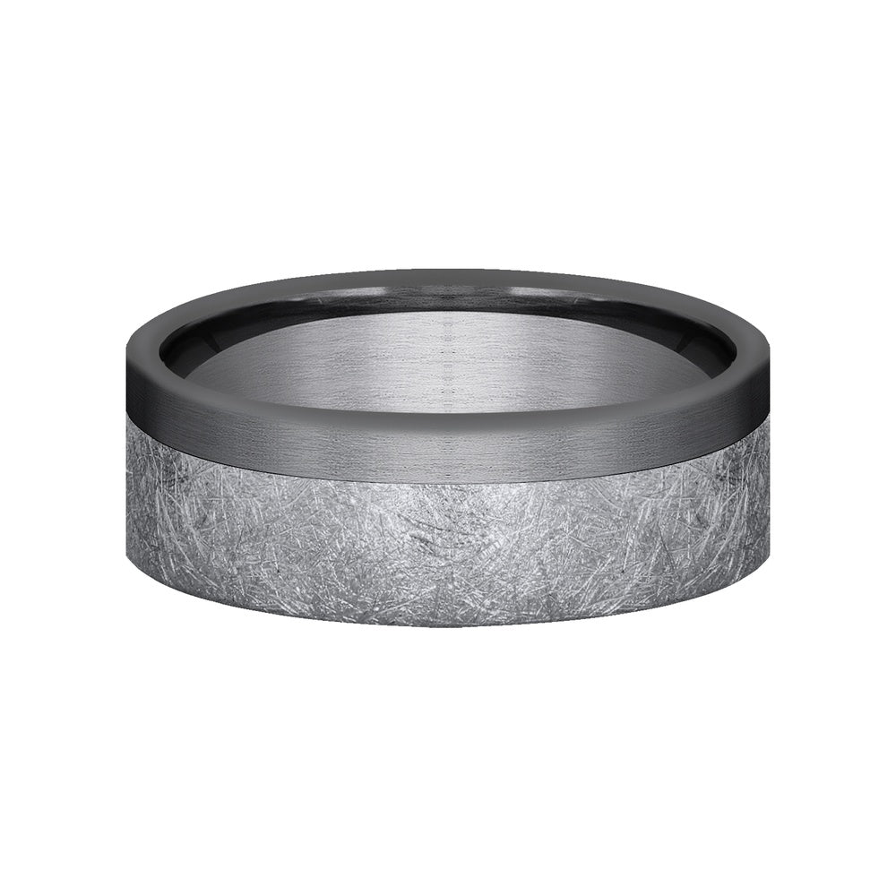 The Tide Men's Wedding Band in Grey and Tantalum - 7mm Width by Tantalum