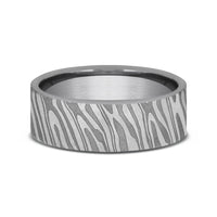 The Tiger Stripe Men's Wedding Band in Grey Tantalum - 7mm Width by Tantalum