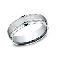 The Titan Men's Wedding Band in 14K White Gold - 6.5mm Width by Benchmark