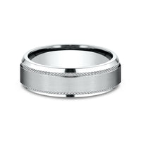 The Titan Men's Wedding Band in 14K White Gold - 6.5mm Width by Benchmark
