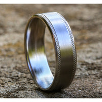 The Titan Men's Wedding Band in 14K White Gold - 6.5mm Width by Benchmark