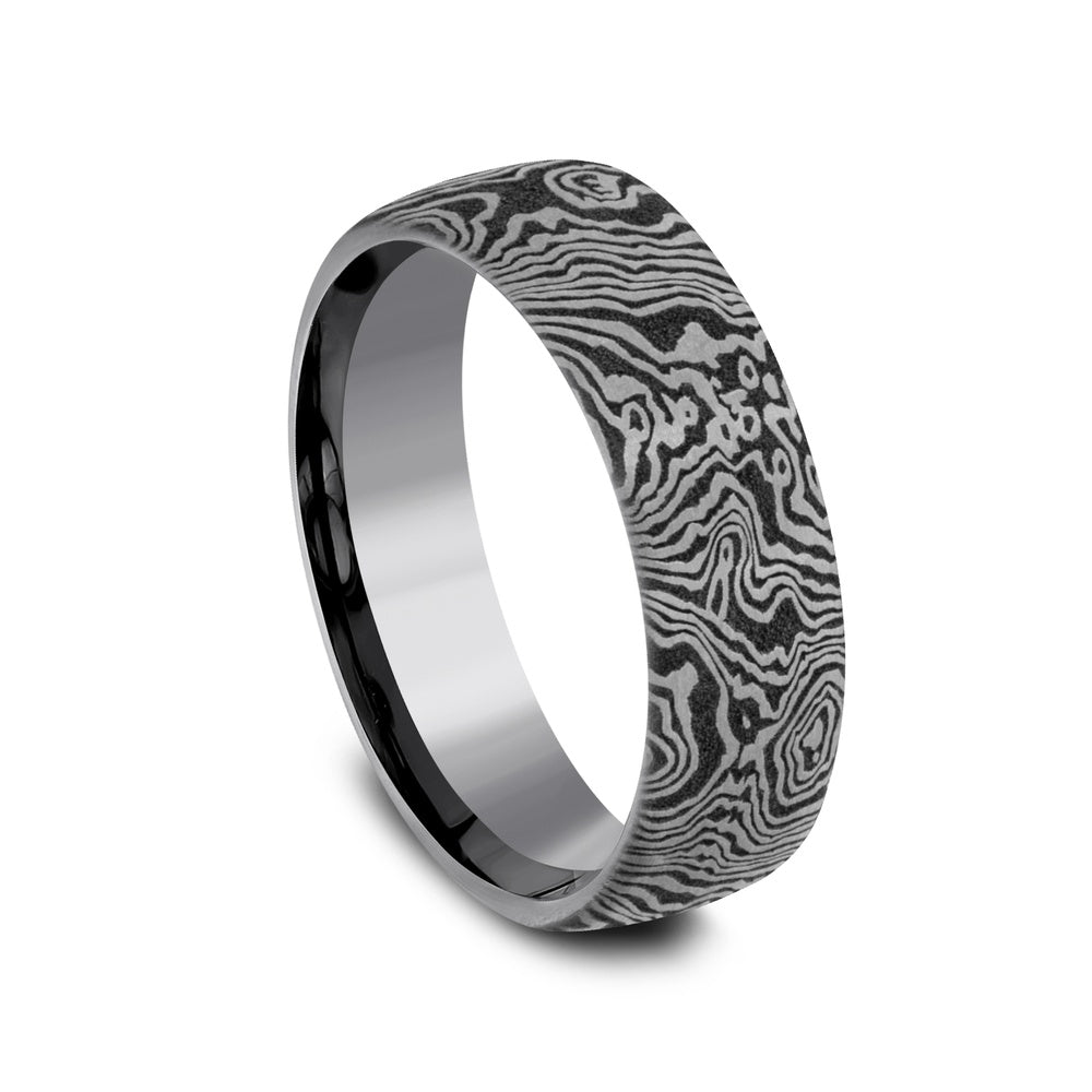 The Torsion Men's Wedding Band in Grey Tantalum - 6.5mm Width by Tantalum