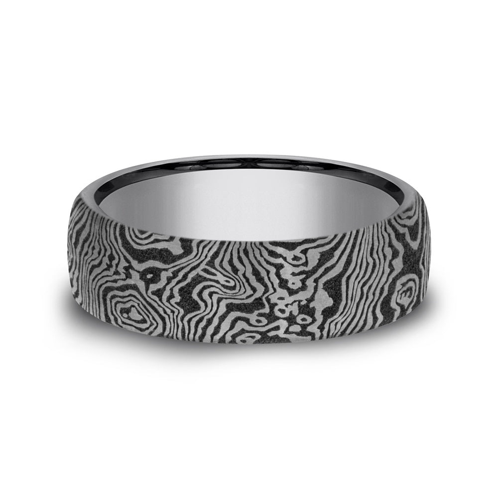 The Torsion Men's Wedding Band in Grey Tantalum - 6.5mm Width by Tantalum