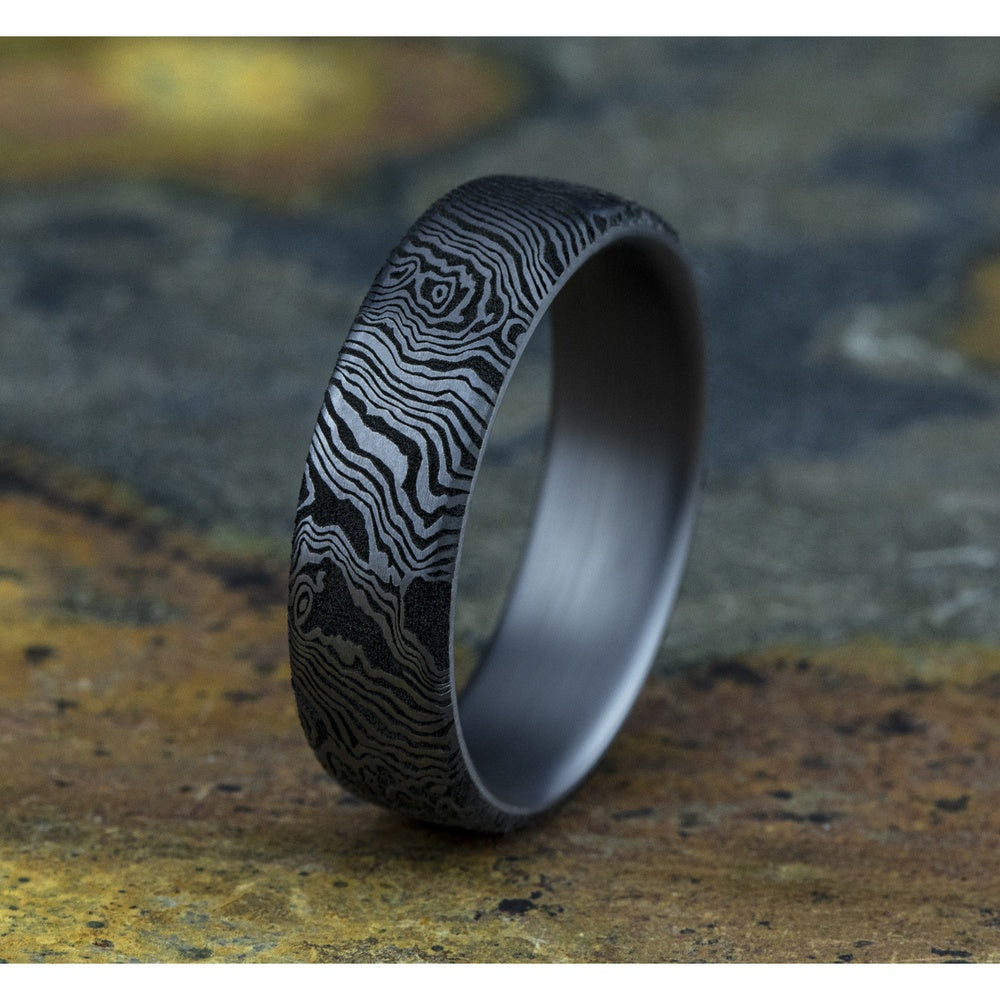 The Torsion Men's Wedding Band in Grey Tantalum - 6.5mm Width by Tantalum